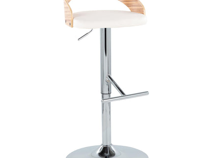 Grotto - Contemporary Adjustable Height Barstool With Swivel With Straight T Footrest (Set of 2)