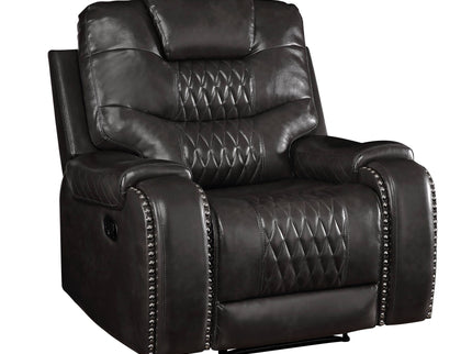 Braylon - Magnetite Synthetic Leather Manual Recliner Chair - Brown
