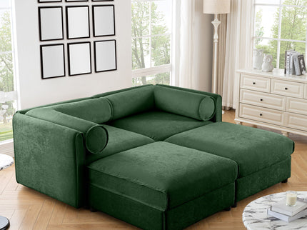 Contemporary Elegant Sofa With Storage And Ottoman