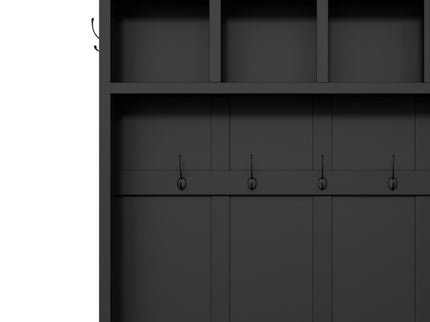 Hall Tree With Storage Bench Mudroom Coat Rack With 6 Hooks