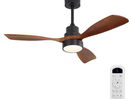 48" Ceiling Fan With Light, Dual Mount (Flush / Downrod), Dimmable LED, Quiet DC Motor, 3 Blades