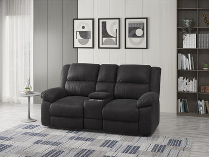 Reclining Console Loveseat - Black - Fabric