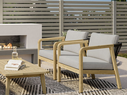 Palmetto - Outdoor Conversation Chair (Set of 2) - Stone Gray