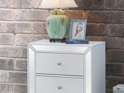 Contemporary Nightstand - Silver Champagne - Particle Board