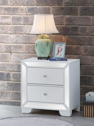 Contemporary Nightstand - Silver Champagne - Particle Board