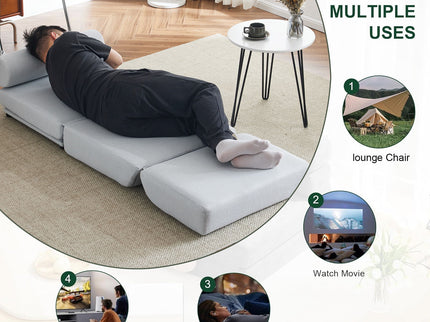 Foldable Single Chair Sofa Bed With Pillow, Easy To Store, Breathable And Wearable