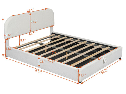 Upholstered Platform Bed With Hydraulic Storage System