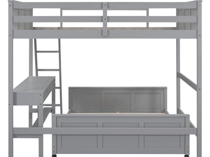 Full Over Full Bunk Bed With Desk