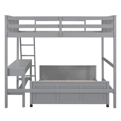 Full Over Full Bunk Bed With Desk