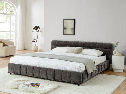 Modern Platform Bed Frame With Thick Fabric