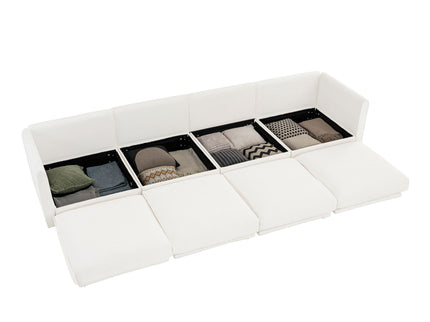 Stylish Sofa With Storage Seat And Cylindrical Backrest