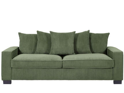 Luxe Sofa With 5 Matching Toss Pillows, Sleek Design, Spacious And Comfortable 3 Seater Couch