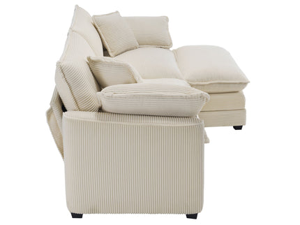 Modern Oversized Modular Cushion Sofa With Ottoman, Low Back, Deep Seating Sofa Set