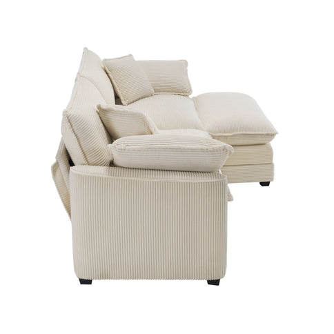 Modern Oversized Modular Cushion Sofa With Ottoman, Low Back, Deep Seating Sofa Set