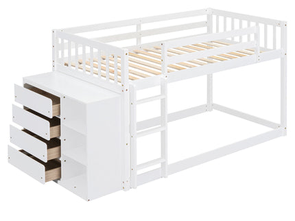 Bunk Bed With 4 Drawers And 3 Shelves