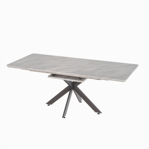 Extendable Dining Table Set With Curved Backrest Upholstered Chairs