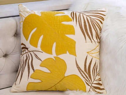 Autumn Vibes Leaf Accent Pillow