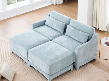 Stylish Sofa With Ottoman And Lumbar Pillows, Ergonomic Design