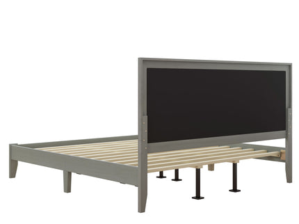 Mid Century Modern Platform Bed With Upholstered Headboard
