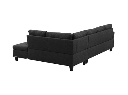 L - Shaped 3 Piece Sectional Sofa With Chaise, Storage Ottoman & Cup Holders