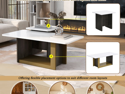 Small Square Coffee Table With End Table (Set of 2)