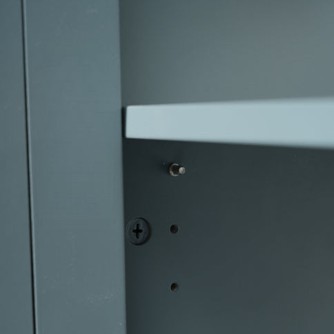 Vintage Bathroom Vanity With Ceramic Sink, Adjustable Shelves