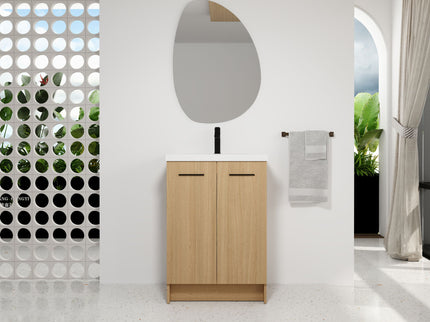 Floating Bathroom Vanity With Sink, Wall Mounted Double Door Storage