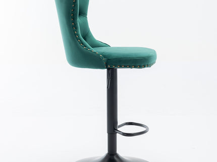 Swivel Barstools Adjusatble Seat Height, Modern Upholstered Bar Stools With Backs Comfortable Tufted For Home Pub And Kitchen Island (Set of 2)