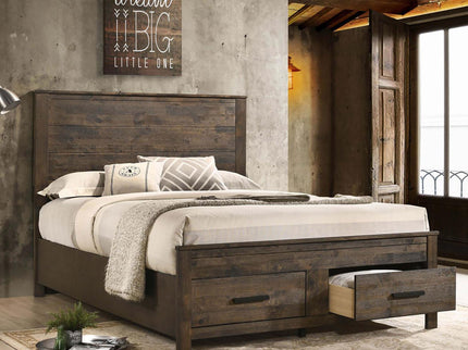 Queen Storage Bed With Platform Design And Drawer Storage - Brown