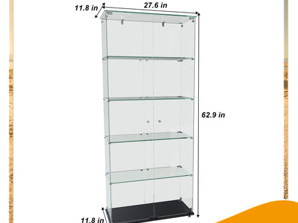Premium 5 Tier Glass Display Case With 5 Dynamic LED Modes