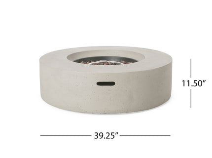 Modern Lightweight Concrete Outdoor Circular Fire Pit 50, 000 Btu