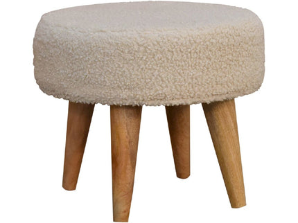 Petite Footstool - Cream / Brown