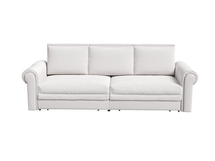 Pull Out Sofa Bed 3 In 1 Convertible Sleeper Sofa With Nailhead Trim & Rolled Arm, Multi Functional