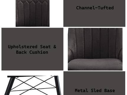 Abraham - Side Chair (Set of 2) - Black / Dark Gray