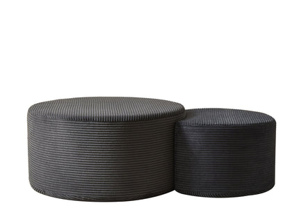 Modern Upholstered Round Coffee Table For Living Room (Set of 2)