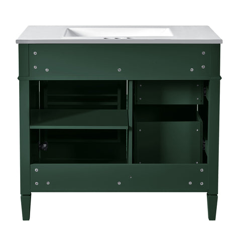 Bathroom Vanity With Top Sink, 2 Drawers And Tip Out Drawer