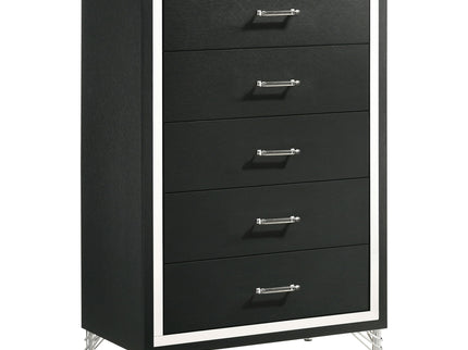 Malcolm - 5 Drawer Bedroom Chest - Black