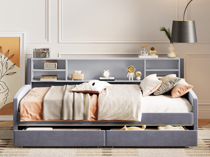 Luxurious Upholstered Platform Bed With Storage Drawers