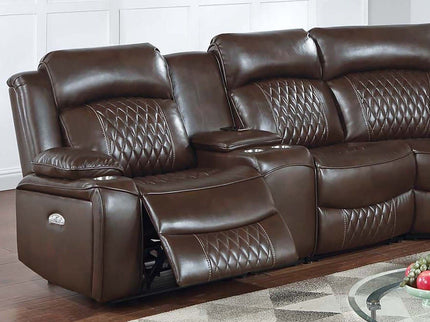 Power Motion Reclining Sectional Set With Console