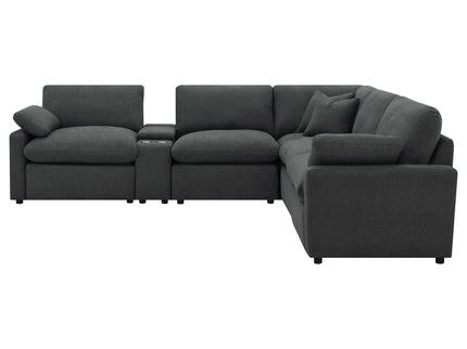 Hollander - 6 Piece Modular Power Reclining Sectional - Dark Gray