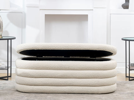 Fuji - Upholstered Oval Storage Bench