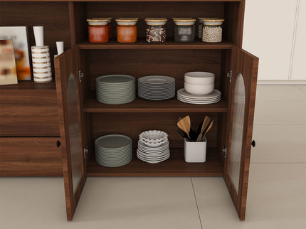 Kitchen Island With Extendable & Rotating Table