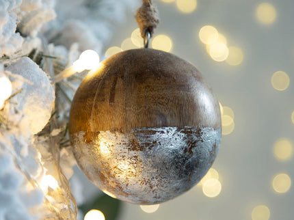 Christmas Ball Ornaments, Wood Decorative Hanging Ball Christmas Tree Ornaments For Holiday Party Decorations