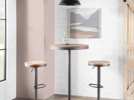 Dakota - Industrial Adjustable Bar / Dinette Table - Antique / Brown