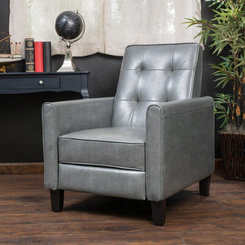 Wide Manual Club Recliner - Dark Gray