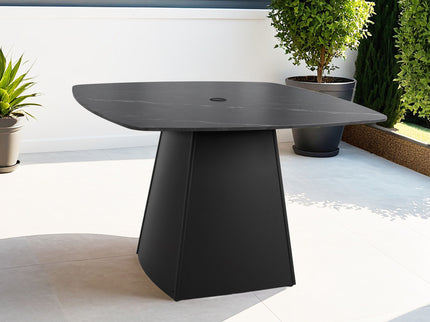 Rounded Square Outdoor Pedestal Dining Table