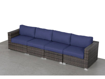 Luxurious Wicker Patio Sectional With Weather Resistant Sunbrella Cushions