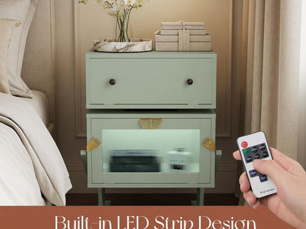 Robot LED Nightstand With 360° Rotating Drawer
