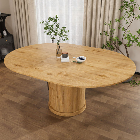 Extendable Oval Dining Table With 2 Tier Storage - Oak