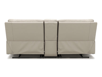 Malibu - Modern Power Motion 3 Piece Reclining Loveseat Sofa With Cup Holders - Cream Taupe Beige